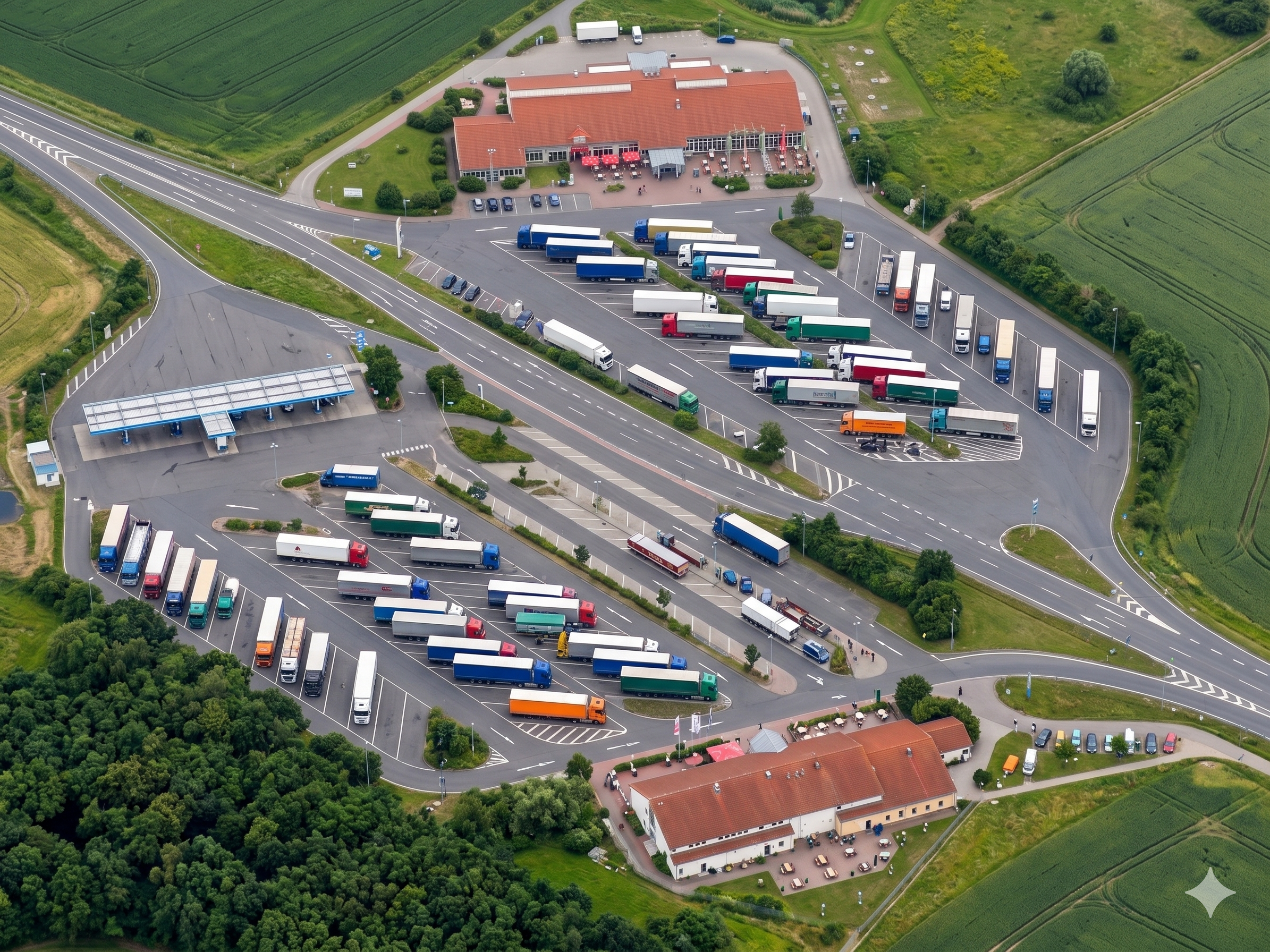 Semi-truck on an open highway
